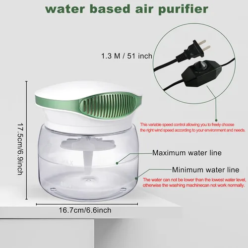 Miniatura 3 de Purificadores de Aire de Agua para el Hogar, Lavador de Aire de Velocidad Variable con Difusor de Aroma, Purificador de Aire Arcoíris Silencioso