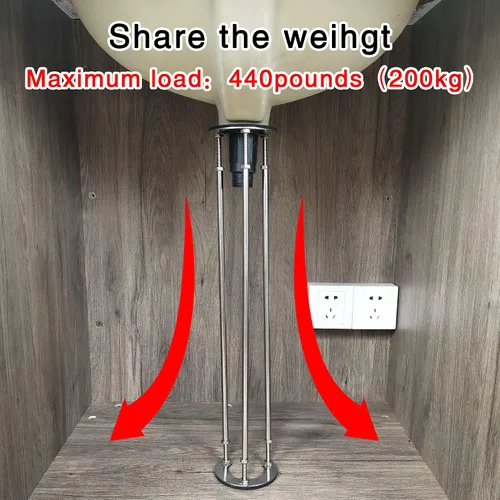 Miniatura 2 de Soporte especial para fregadero de baño TYESTAND BT-3, soportes para fregadero de montaje en pared, patas de fregadero ajustables, sistema