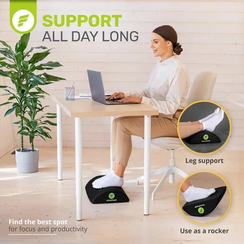Miniatura 4 de ErgoFoam Reposapiés para debajo del escritorio en el trabajo - Reposapiés premium debajo del escritorio - Reposapiés de escritorio para dolor