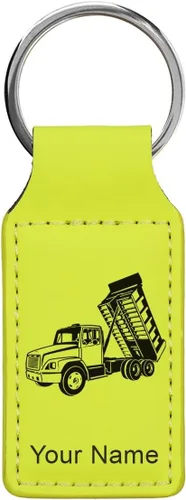 Miniatura 28 de LaserGram Llavero rectangular, camión volquete, grabado personalizado incluido