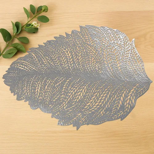 Miniatura 10 de Decozen Juego de 6 manteles individuales con diseño perforado para decoración de cocina, resistente a los arañazos, resistente a las manchas