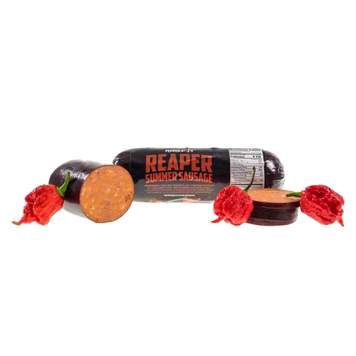 Miniatura 2 de Pepper Joe’s Salchichón Carolina Reaper de verano – Salchichón ahumado lentamente y picante de verano con el pimiento más picante del mundo y carne