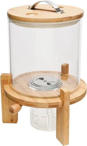 Miniatura 3 de AngelcityCC Recipiente de harina y cereales, dispensador de arroz de vidrio de 5 litros para organización de cocina y despensa, con tapa hermética