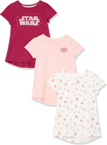 Tienda Essentials Disney Marvel Star Wars Frozen Princess Girls and Toddlers' Short-Sleeve Tunic T-Shirts, Pack of 3