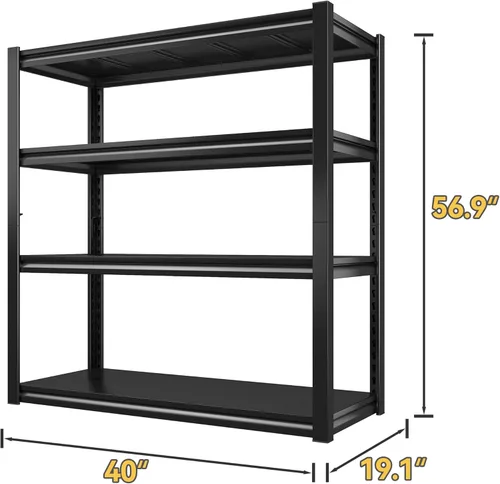 Miniatura 3 de Raybee Estantería de garaje de 40 pulgadas de ancho, estantes de almacenamiento resistentes de 56.9 pulgadas de alto, estantería de metal resistente