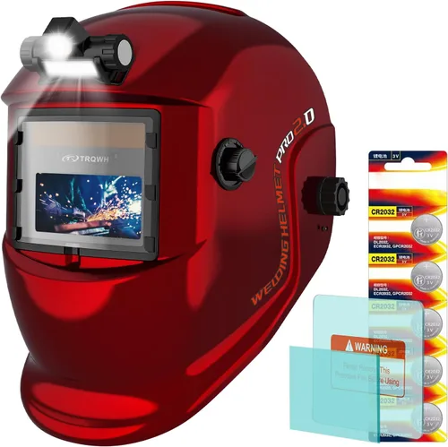 Miniatura 14 de TRQWH - Casco de soldar con luz, color real, oscurecimiento automático, cascos de soldadura para hombres, con energía solar, con capucha