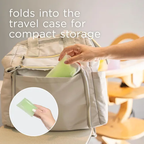Miniatura 5 de Babero de silicona Olababy Fold N Go con estuche de viaje Diseño ligero alivia las contusiones por presión para bebés y niños pequeños
