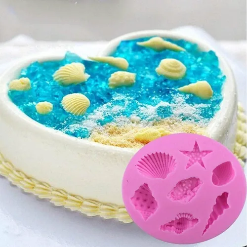 Miniatura 10 de Molde de silicona de chocolate con forma de concha de mar Molde de decoración de pastel de fondant Herramientas para hornear