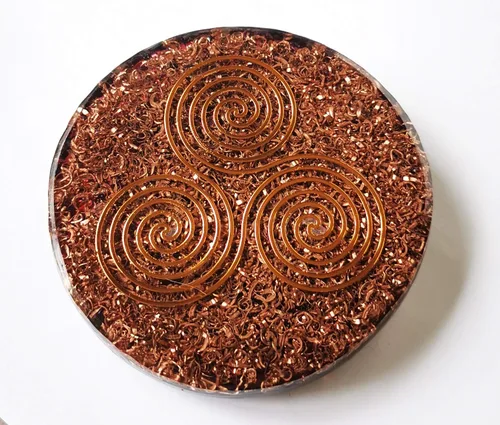 Miniatura 3 de Gran 4 "Garnet Cristales Metatron's Cube Merkaba Coaster Placa de Carga de Agua Cúpula Energética