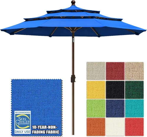 Miniatura 71 de EliteShade USA Sombrilla de Mercado de 10 Años Sin Decoloración de 9 Pies 3 Niveles Sombrilla de Patio Sombrilla de Mesa para Exteriores con Beige