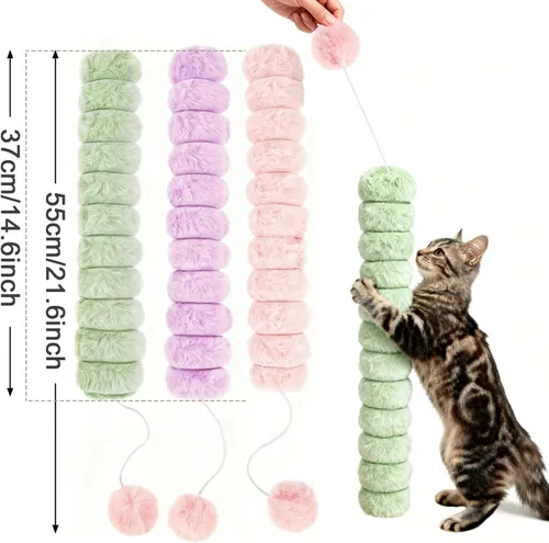 Miniatura 2 de Paquete de 3 Almohadas de Juguete para Gatos, Juguetes Silenciosos Largos con Hierba Gatera para Patear para Gatos de Interior, Juguetes