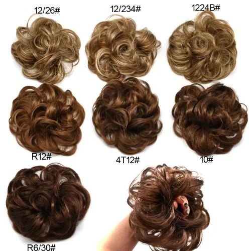 Miniatura 7 de Extensiones de cabello sintético para mujeres y niñas (1# negro azabache)