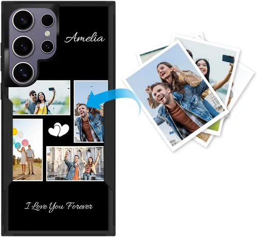 Miniatura 31 de Funda protectora personalizada para Samsung Galaxy S22 Ultra 5G (versión 2022), funda protectora de doble capa resistente con múltiples fotos, a