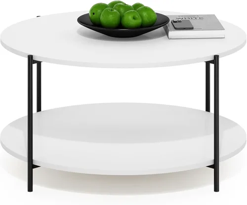 Miniatura 19 de Furinno Mesa de centro de diseño simple, nogal oscuro