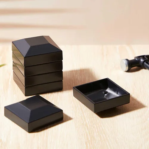 Miniatura 7 de Dunzy Tapas de aluminio para postes de valla de 2 x 2 pulgadas, tapas negras para buzón, cubierta de poste de ajuste a presión para buzón de metal