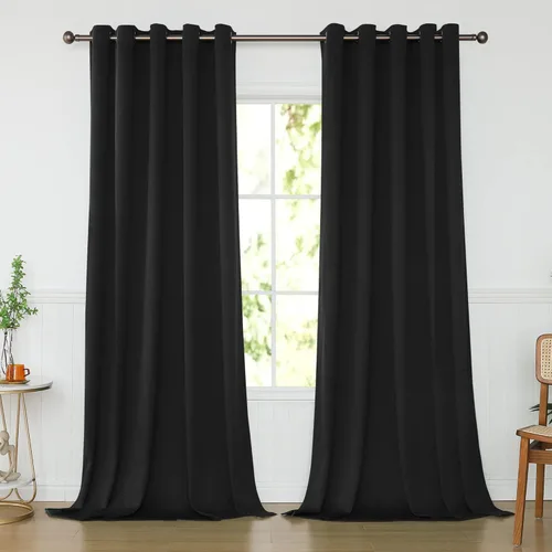 Miniatura 101 de KEQIAOSUOCAI Cortinas rosa bebé de 63 pulgadas para habitación de niñas - Con aislamiento térmico que oscurece la habitación, cortinas de ventana