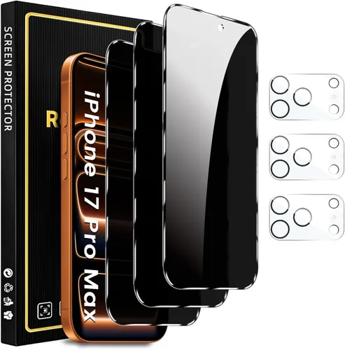 Miniatura 16 de Romkasi Paquete de 3 protectores de pantalla de privacidad para iPhone 11 de 6.1 pulgadas con 3 protectores de lente de cámara, película de vidrio