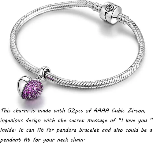 Miniatura 3 de GW Colgante de plata de ley 925 con dije de corazón para mujeres y niñas, Cristal Metal, cristal