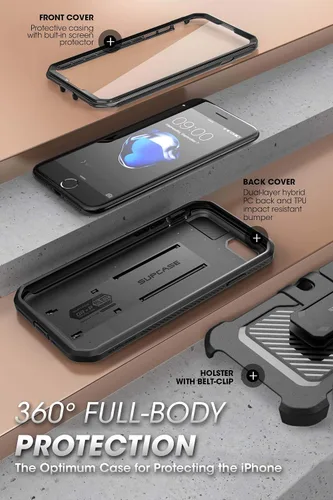 Miniatura 4 de SUPCASE Funda resistente para iPhone SE de 3ª generación, iPhone SE de 2ª generación, iPhone 7, iPhone 8 (Unicorn Beetle Pro), con protector