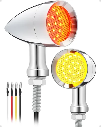 Miniatura 8 de PBYMT Luz trasera para motocicleta, 24 LED, luz trasera ámbar roja, luz trasera SMD para motocicleta, indicador intermitente compatible con Honda