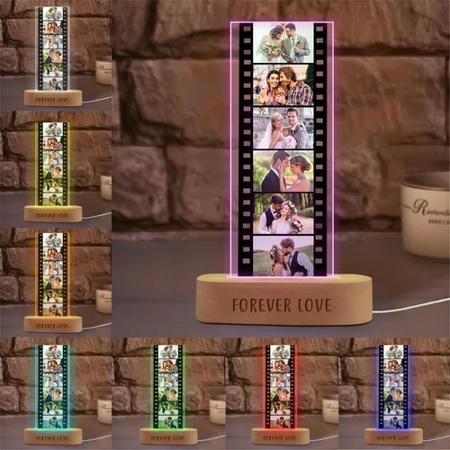 Miniatura 7 de Tira de fotos personalizada con marco de fotos de 1 a 6 imágenes, marco de fotos personalizado, adornos de cámara de memoria acrílica, rollo