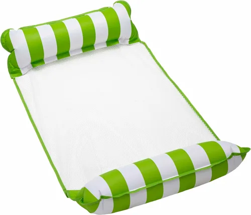 Miniatura 20 de Aqua Monterey - Hamaca flotante para piscina, paquete de 3, dos azul claro y uno borgoña/rayas blancas, paquete de 3