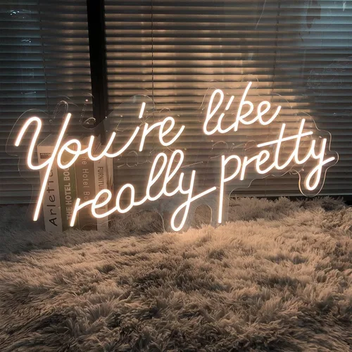 Miniatura 8 de Letrero LED de neón “You are like really pretty” Acrílico transparente Atenuadores Para interiores/cuartos/bar/telón de fondo Rojo