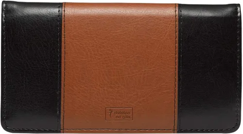 Miniatura 2 de Billetera y chequera de cuero sintético y mensaje cristiano, guarda duplicados de cheques y tarjetas de crédito, para mujeres y hombres, marrón, Uno