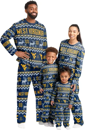 Miniatura 23 de FOCO NCAA para mujeres - Conjunto de pijamas familiares navideños a juego con patrón feo del equipo universitario de la NCAA Patrón feo navideño
