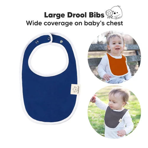Miniatura 2 de Paquete de 8 baberos orgánicos para niños y niñas, baberos de algodón suave para babear y dentición para bebés niñas y niños, extra absorbentes