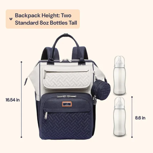 Miniatura 2 de BabbleRoo Mochila para Pañales, Bolsas Grandes Multifunción con Almohadilla Cambiadora y Correas para Cochecito, Estuche para Chupete, Mochila