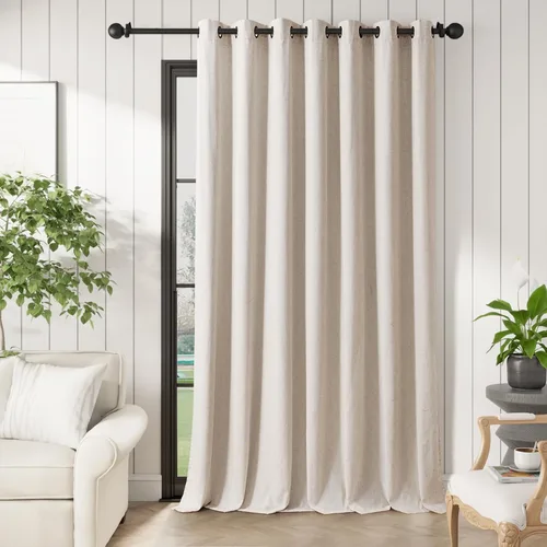 Miniatura 15 de jinchan Cortinas de 108 pulgadas Mezcla de Lino de Lino Semi Transparentes Filtrado de Luz y Resplandor Cortinas Extra Largas para Sala de Estar