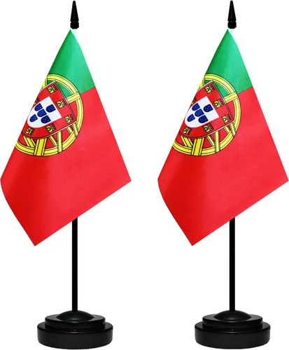 Miniatura 13 de Juego de banderas de escritorio de México, paquete de 2 banderas de mesa mexicanas, mini bandera de escritorio pequeña con poste negro sólido de 12