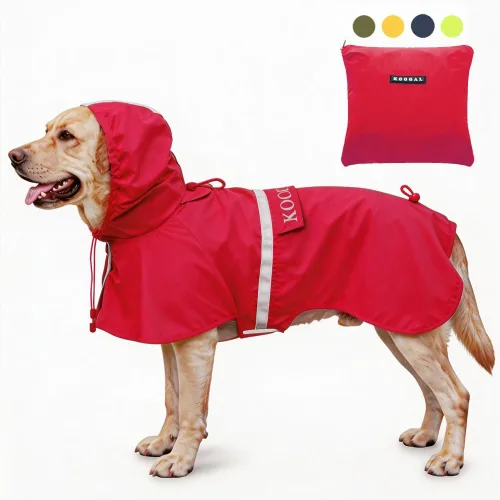 Miniatura 16 de Impermeable para perros grandes, poncho impermeable para perros medianos y grandes, ropa impermeable (4XL, verde)