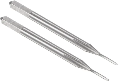 uxcell - Grifos métricos de máquina M0.8 x 0.2mm H2 de acero de alta velocidad con 3 hélices rectas para roscado de tornillos, herramienta de