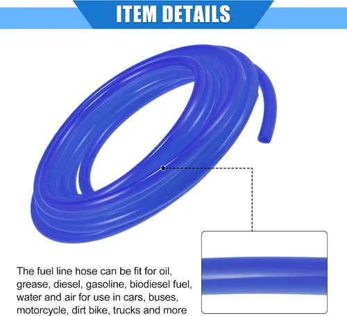 Miniatura 5 de Manguera de ventilación de combustible, 0.2 x 157 pulgadas, tubo universal de manguera de gasolina de 0.197 in x 13.1 ft, tubo universal para Azul