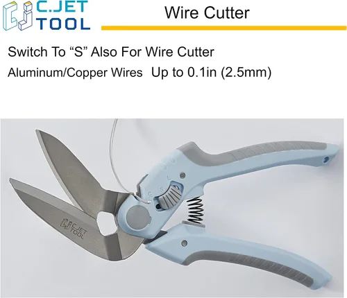 Miniatura 7 de C.JET TOOL Cortador de alfombras de alta resistencia de 8 pulgadas, multiusos, profesional de agarre suave de acero inoxidable (azul)