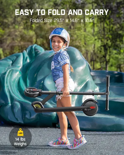 Miniatura 4 de FanttikRide C9 Scooter eléctrico para niños de 8 a 12 años, plegable para niños de 3.9 a 5.2 pies, 132 libras, rango de 5 millas, hasta 40 minutos