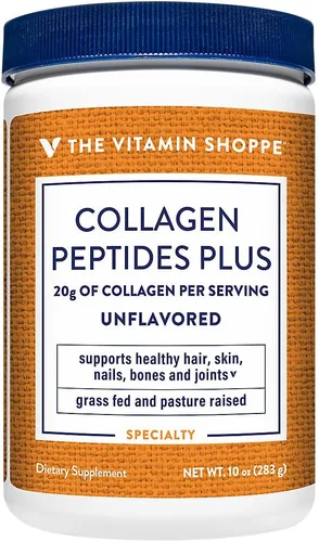 The Vitamin Shoppe Péptidos de colágeno: elasticidad de la piel, salud de las articulaciones y apoyo del cabello, colágeno hidrolizado