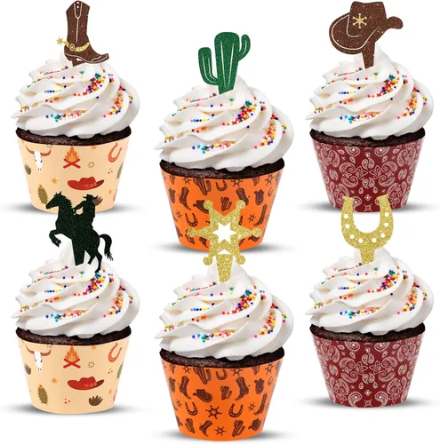 Miniatura 24 de 48 paquetes de toppers y envolturas de cupcakes de coche de carreras, decoración de pastel de fiesta de carreras con temática de carreras y cuadros