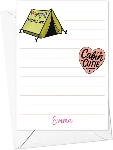 Miniatura 9 de Sleepaway - Tarjetas planas forradas para campistas, papelería para campamento de dormir para niños y niñas, juego de 10 tarjetas y sobres