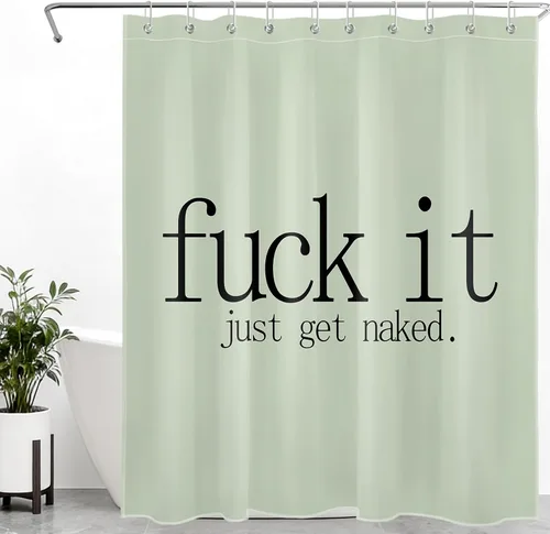 Miniatura 27 de LB Fuck It Get Naked - Cortina de ducha pequeña de 48 x 68 pulgadas, forro de cortina de ducha en blanco y negro, cortina de ducha estrecha