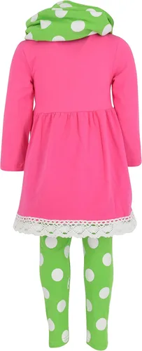 Miniatura 3 de Unique Baby Conjunto de 5 leggings a juego para niñas de 3 piezas