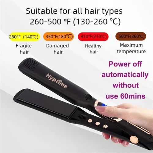 Miniatura 4 de Plancha plana de titanio con pantalla digital para controlar con precisión la temperatura, 1 pulgada para cabellos gruesos y rizados, profesional