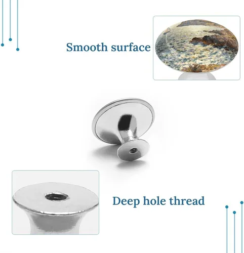 Miniatura 4 de Cap Negre Watercolor Drawer Pulls Modern Stainless Steel Door Handle Round Cabinet Knobs Exquisite Drawer Knobs Fashion Cabinet Handles Closet Door