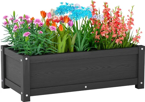 Miniatura 18 de Cama de jardín elevada con agujeros de drenaje, jardinera elevada impermeable de HDPE con patas, estable y duradera para plantar hierbas, vegetales