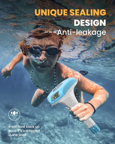 Miniatura 5 de BALDR Termómetro flotante para piscina, termómetro de piscina con energía solar, fácil de leer/usar