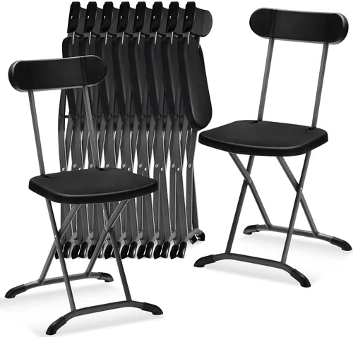 Miniatura 9 de S AFSTAR Juego de 4 sillas plegables, sillas plegables de alta resistencia con marco de metal sólido en forma de X que soporta hasta 400 libras, 4
