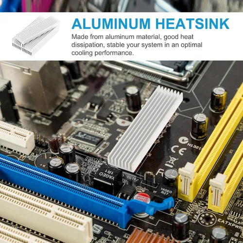 Miniatura 2 de uxcell 5 unidades de disipador de calor de aluminio, radiador de aluminio en tono plateado, disipador de calor de aletas de refrigeración