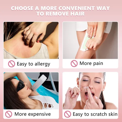 Miniatura 4 de Kit de exfoliación suave de 102 piezas para mujeres y niñas, piernas lisas y almohadillas de depilación facial en 2 tamaños, 100 piezas de papel